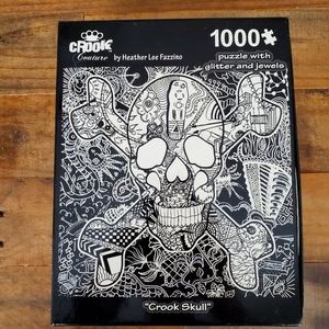 Goth Skull 1000 pc puzzle with gems! NIB